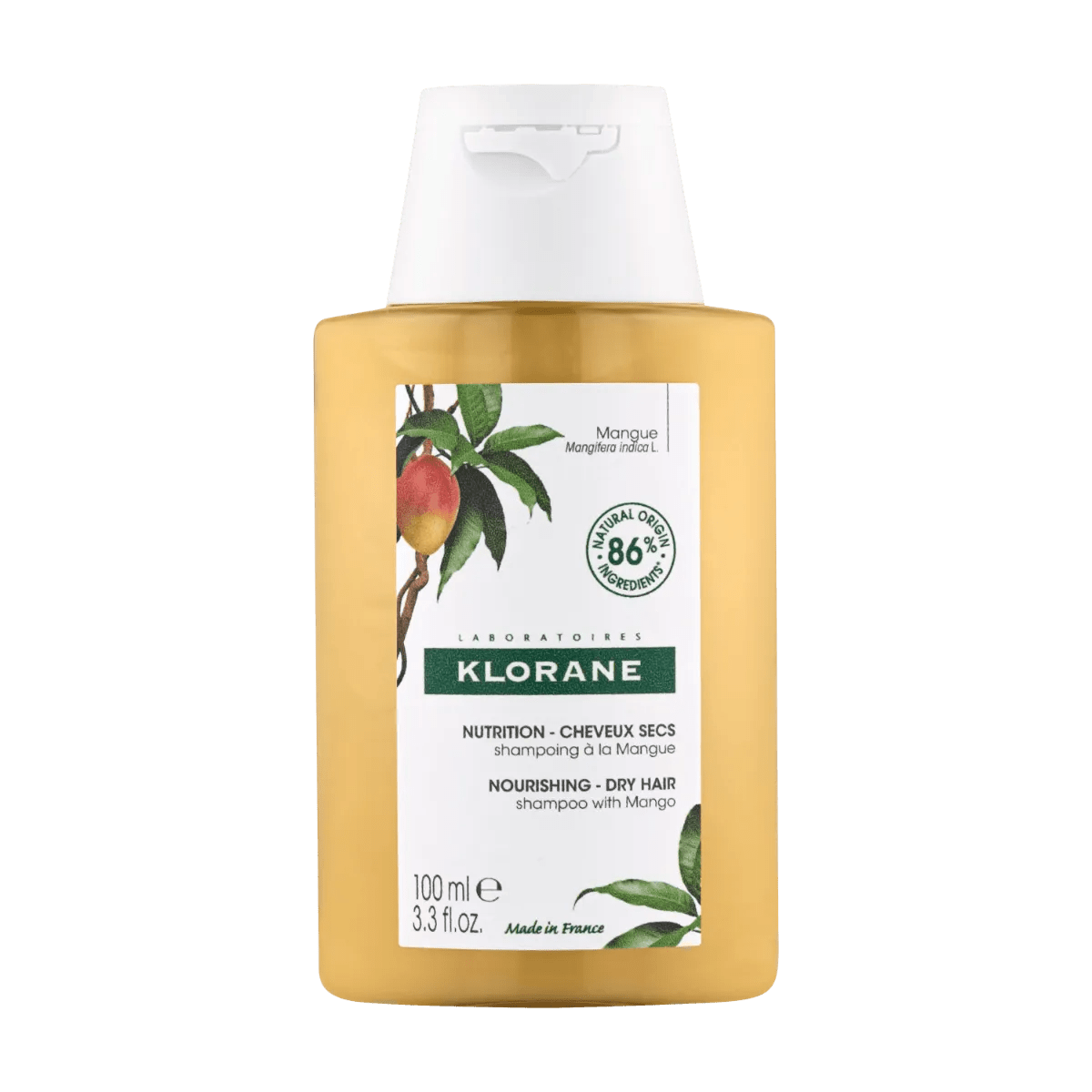 Klorane Shampoo Nutriente Al Mango per Capelli Secchi Formato Viaggio 100 ml