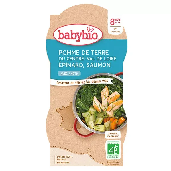 Babybio Dish of the Day Bowl Potato Tomato Mushroom & Veal from 8 months 2 x 200g