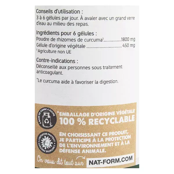 NAT & Form turmeric 200 capsules