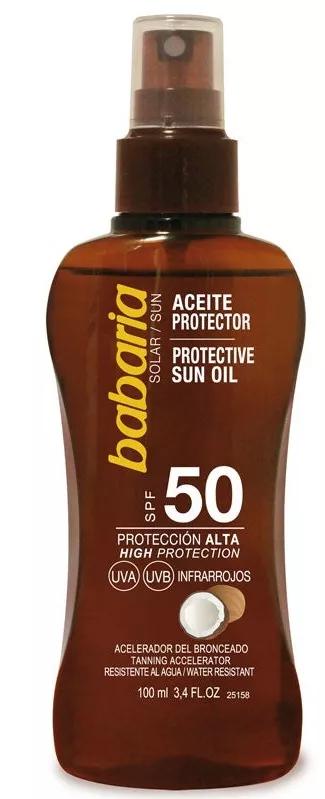Babaria Huile Solaire SPF50 Noix de Coco 100 ml