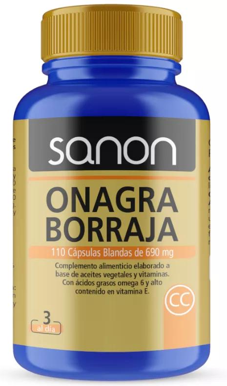 Sanon Aceite de Onagra y Borraja 110 Cápsulas Blandas
