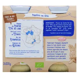 Babybio Petits Pots Bonne Nuit Panais Haricots Verts Riz +8m Bio 2 x 200g