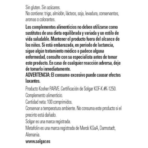 Solgar Folat Metafolin 400 µg 100 Tabletten