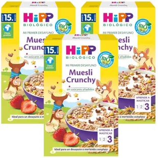 HiPP Biológico Mi Primer Desayuno Muesli Crunchy +15m 3x200 gr