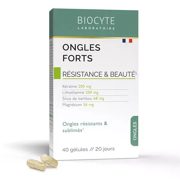 Biocyte Ongles Forts Kératine, Lithothamne Résistance & Beauté 40 gélules