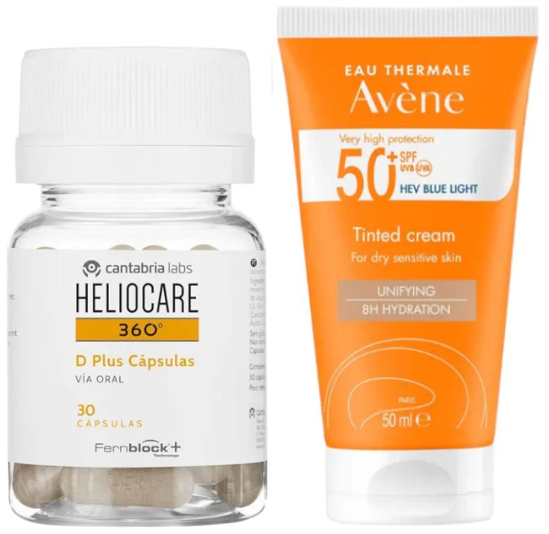 Heliocare 360 D Plus 30 capsules + Avène Color Cream SPF50+ 50 ml