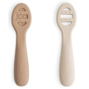 Mushie My First Spoon Solid Shift.Sand + Natural 2 units