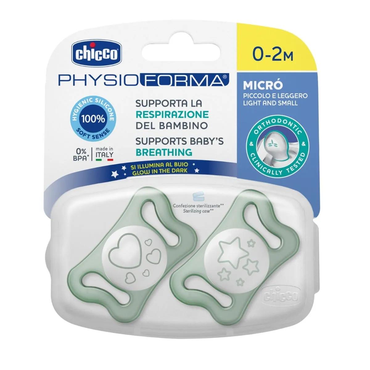 Chicco Physioforma Micrò Lumi Silicone 0-2 Mesi  2 Pezzi colori assortiti