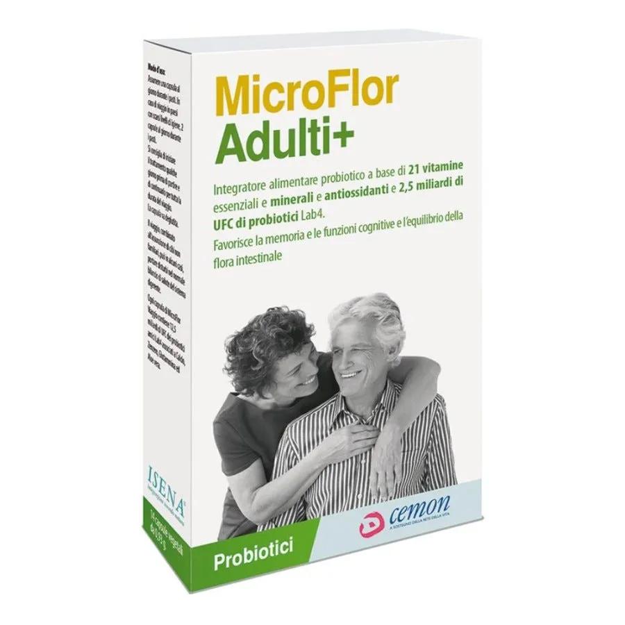 Microflor Adulti + Integratore per la Memoria e Funzioni Cognitive 30 Capsule Vegetali