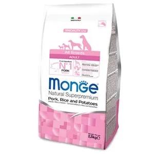 Monge Maiale Riso E Patate Cibo Secco Per Cani Adulti Sacco 2,5 Kg