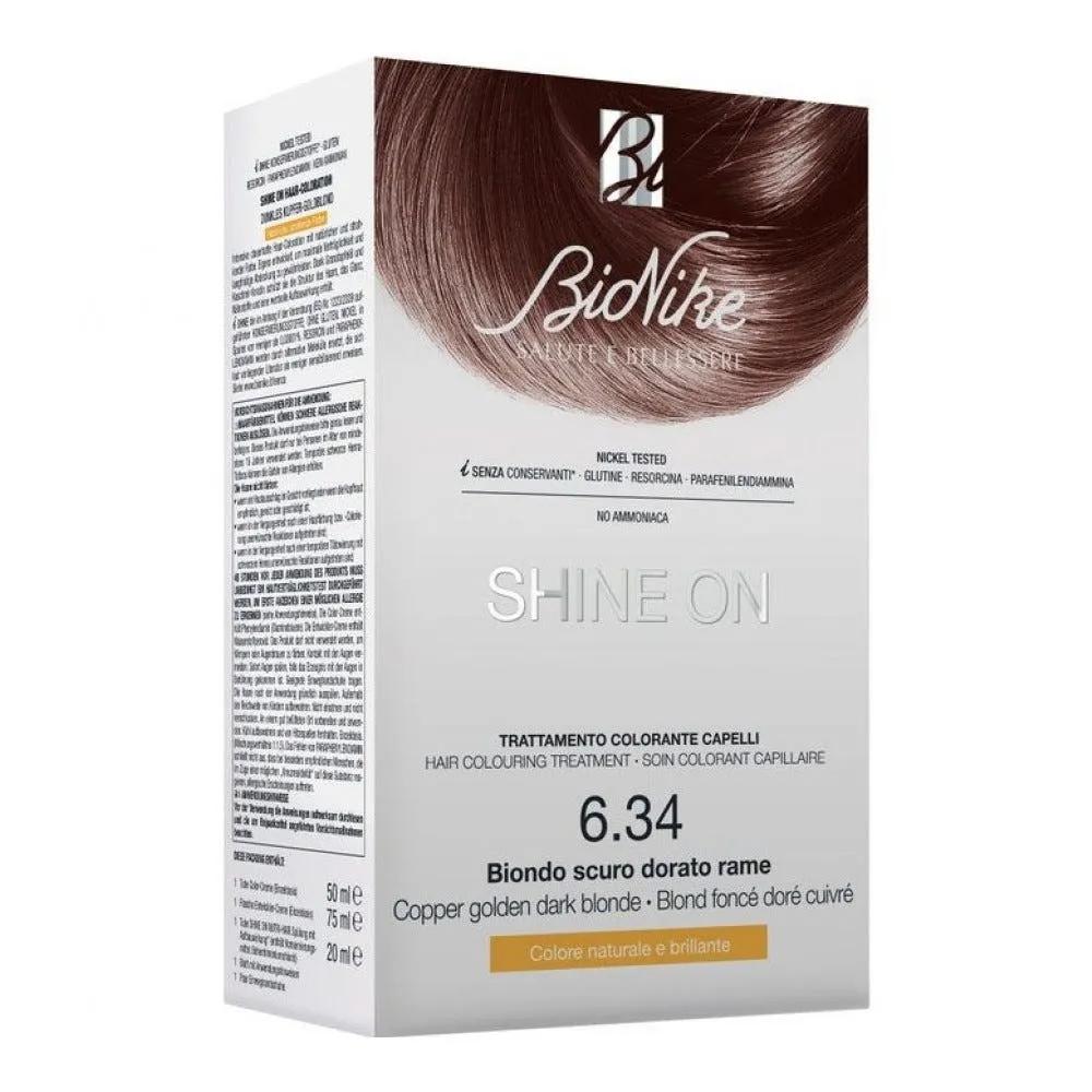 Bionike Shine On 6.34 Biondo Scuro Dorato Rame Trattamento Colorante Capelli