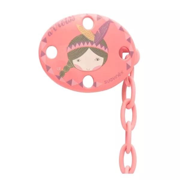 Suavinex Clip Chupete Indígena Rosa