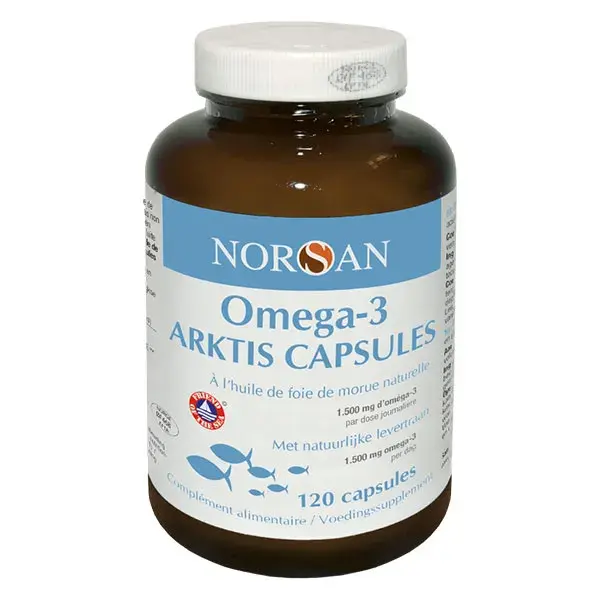 Norsan Oméga 3 Arktis 1500mg Huile de Foie de Morue 120 capsules