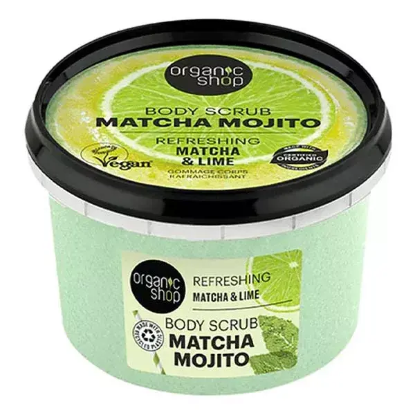 Organic Shop Gommage Corps Rafraichissant - Matcha Mojito - Citron vert et matcha - 250ml
