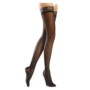 Calze autoportanti semitrasparenti Sigvaris Essential Classe 3 Taglia Lunghe S - Nere