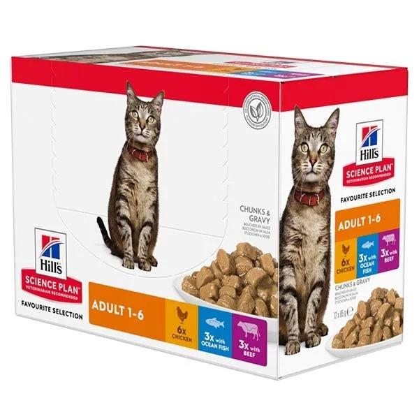 Hill's Science Plan Multipack Cibo Umido Per Gatti Adulti 12 Bustine