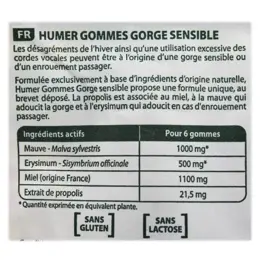 Humer Gommes Gorge Sensible Adoucit la gorge dès 6 ans 30 gommes