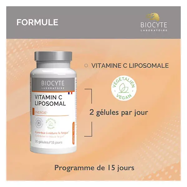 Biocyte Vitamine C Liposomal Fonctionnement Système Immunitaire 30 Gélules