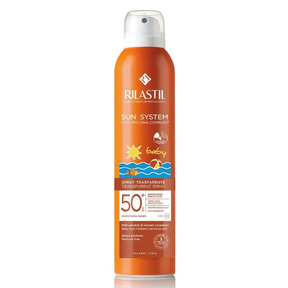 Rilastil Sun System Baby Spray Solare Trasparente SPF 50+ Protezione Bambini 200 ml