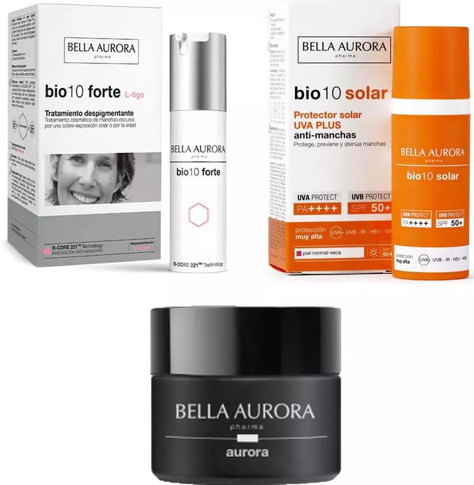 Bella Aurora Bio Forte L-Tigo 30 ml  + Crema Nutritiva Multi Acción 50 ml + Bio10 SPF50 Piel Normal-Seca 50 ml