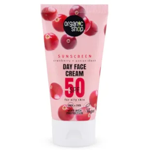 Organic Shop Gesichts-Tagescreme SPF50 Cranberry + Antioxidantien 50 ml