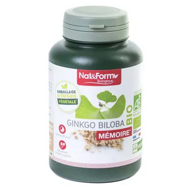 Nat & Form Bio Ginkgo Biloba Integratore Alimentare 200 capsule vegetali