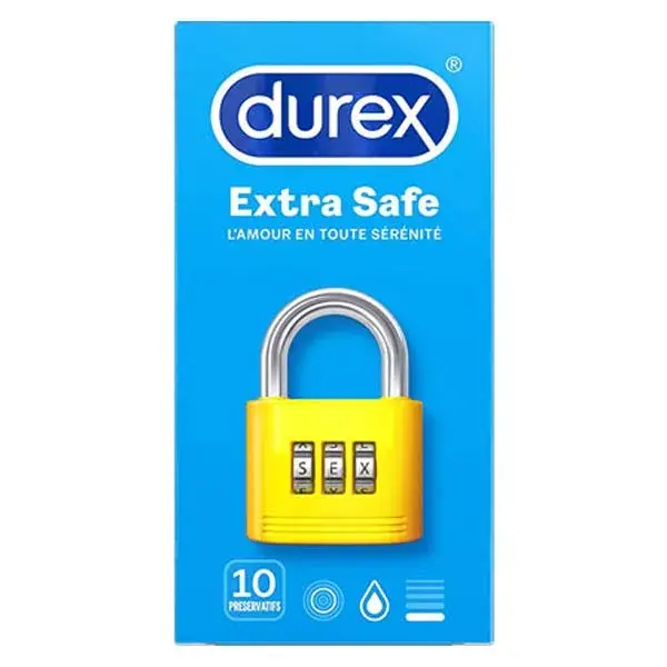 Durex Extra Safe 10 préservatifs extra lubrifiés