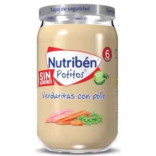 Nutribén Potito Pollo con Guisantes y Zanahorias +6m 235 gr