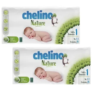 Chelino Nature Diapers Size 1 (1-3 Kg) 2x28 units