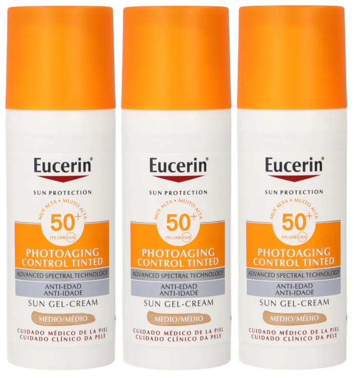 Eucerin Sun Face Pigment Control Solar Gesichtsfluid LSF50+ Getönt Medium 3x50 ml