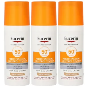 Eucerin Sun Face Pigment Control Fluido Facial Solar FPS50+ Tinted Medium 3x50 ml