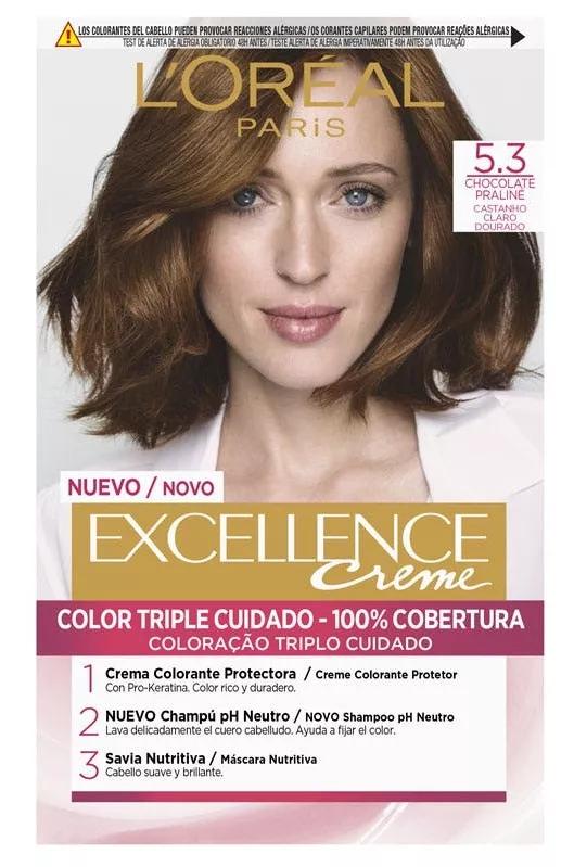 L'Oréal Excellence Creme Coloraçao Tone 5.3 Chocolate Praliné