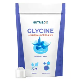 Nutri&Co 100% Pura Polvere di Glicina Cristallizzata - 300 g Vegano
