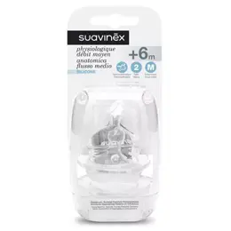 Suavinex Tétine Anatomique Silicone SX Pro Débit M +6m Lot de 2