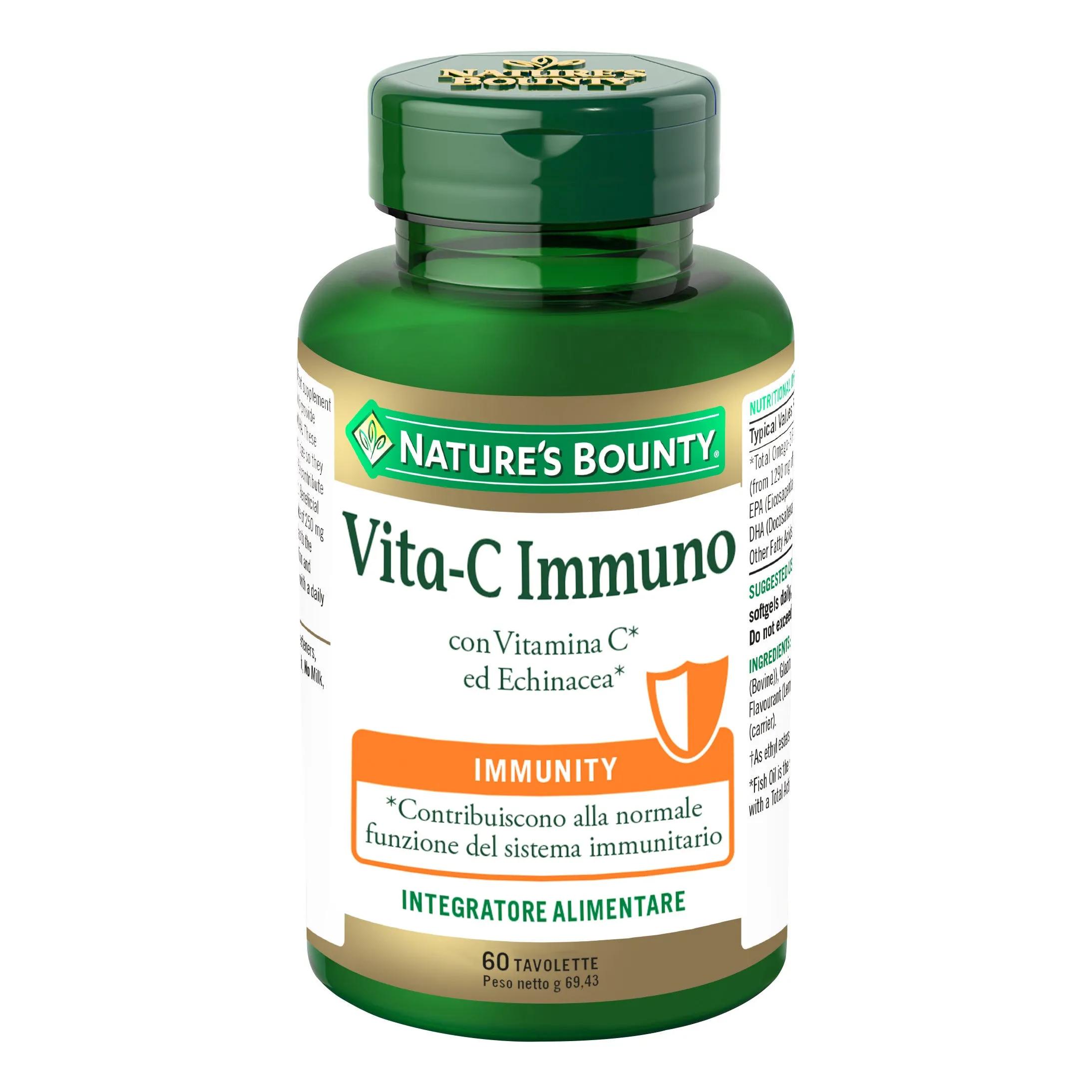 Nature's Bounty Vita-C Immuno Integratore Difese Immunitarie 60 Tavolette