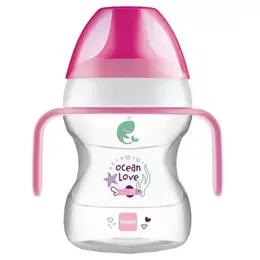 MAM Repas Tasse d'Apprentissage Learn to Drink Cup +6m Océan Love Rose 190ml