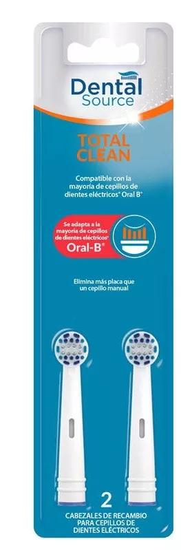 Dental Source Total Clean Cabezales Recambio Cepillo Eléctrico 2 uds