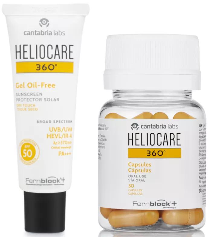 Heliocare 360 Gel Sans Huile SPF50 50 ml + Heliocare 360 30 Gélules