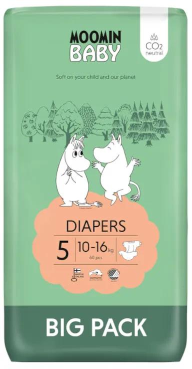 Couches Moomin Baby Taille 5 (10-16kg) 60 unités