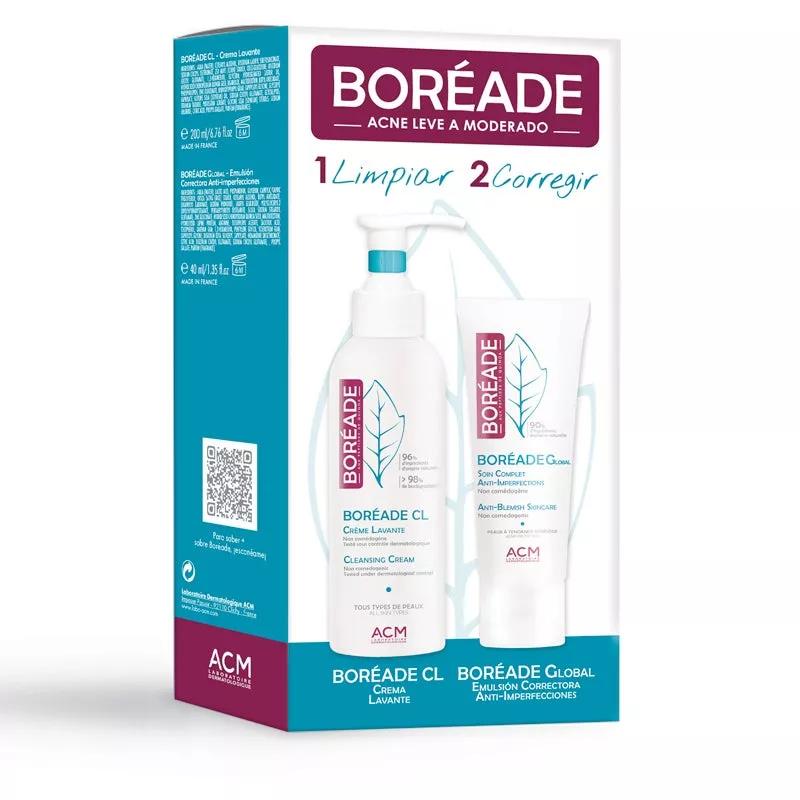 Boréade Cofre Acné CL Crema Levante 200ml + Global Emulsión Anti-imperfecciones 40 ml