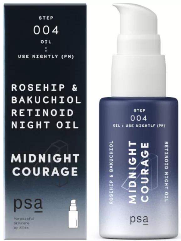 PSA Skin Midnight Courage Huile de nuit à la rose musquée et au bakuchiol rétinol 15 ml