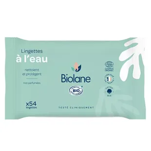 Biolane – Salviette BIO - Pelli Sensibili - 54 Salviette composte al 99% di acqua