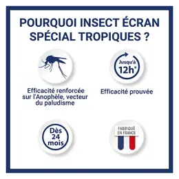 INSECT ÉCRAN Répulsif Anti-Moustiques Peau Spécial Tropiques Lot de 2 x 75 ml