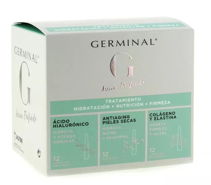 Ampoules Germinal Action Profonde Hydratation + Nutrition + Fermeté