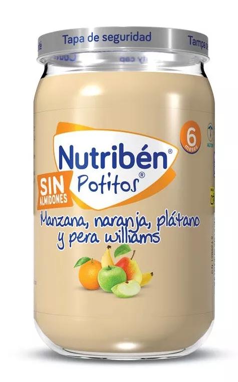 Nutribén Potito Manzana, Naranja, Plátano y Pera Williams Sin Almidones +6m 235 gr