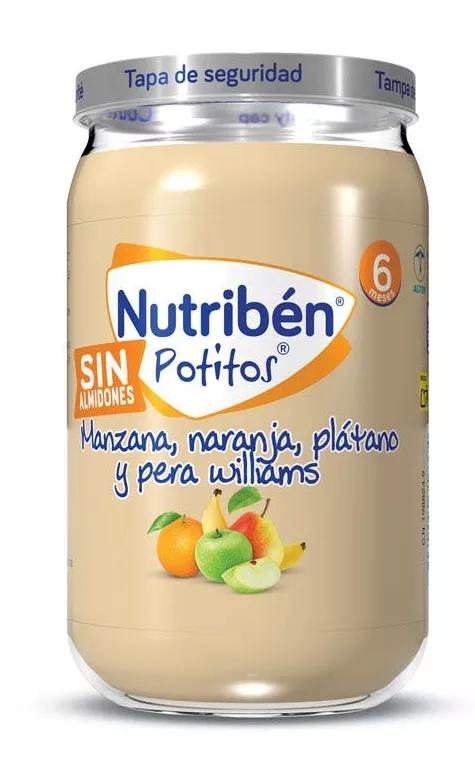 Nutribén Potito Appel, Sinaasappel, Banaan en Williams Peer Zonder Zetmeel + 6m 235 gr