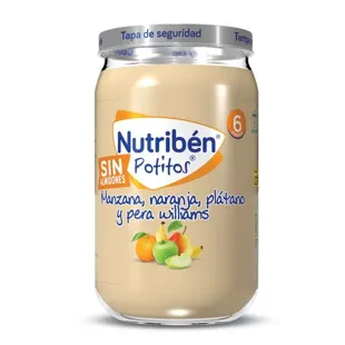 Nutribén Potito Manzana, Naranja, Plátano y Pera Williams +6m 235 gr