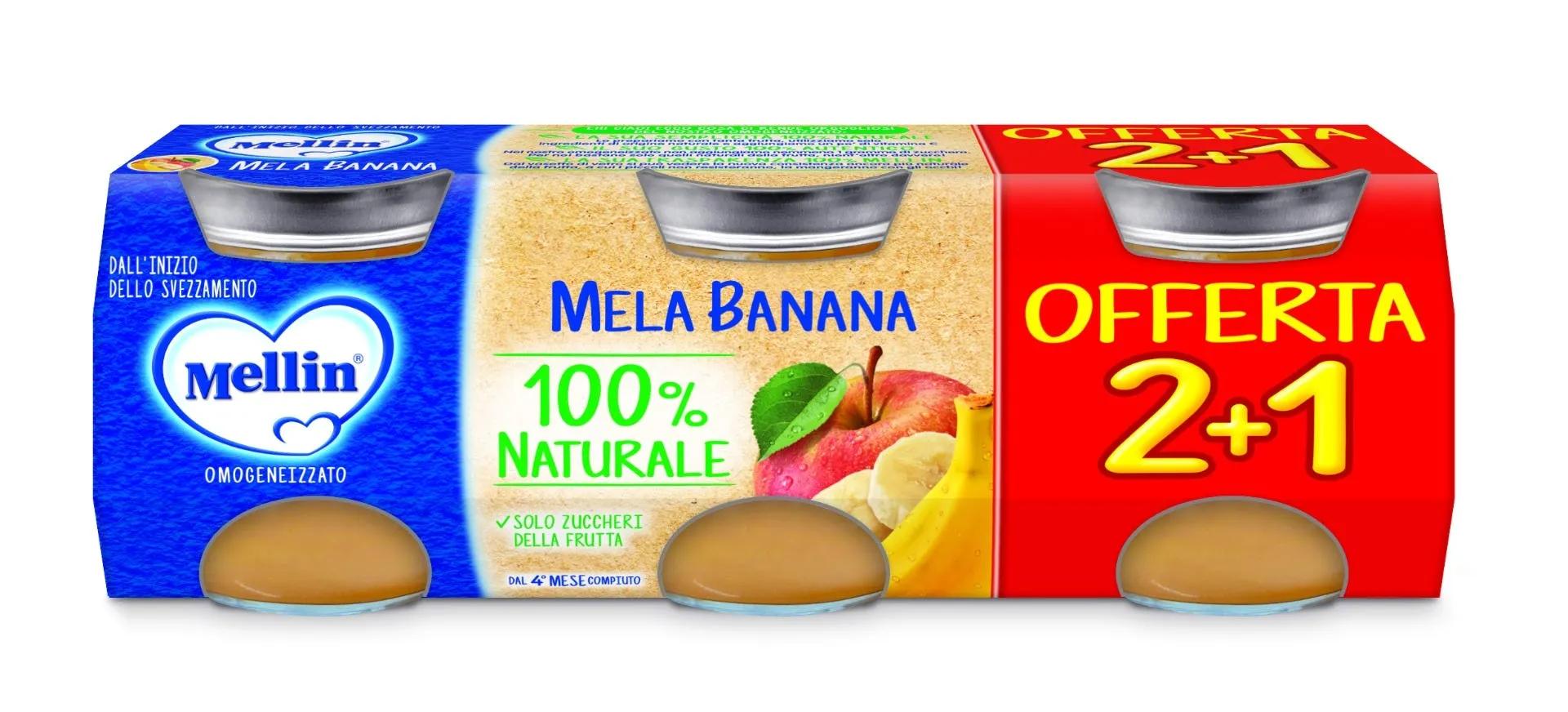 Mellin Mela Banana Omogeneizzato Di Frutta 100% Naturale 3x100 g