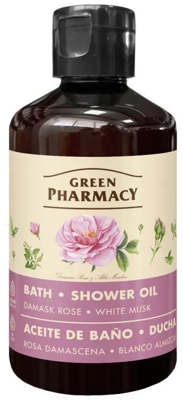 Huile de bain à la rose de Damas et au musc blanc Green Pharmacy 250 ml