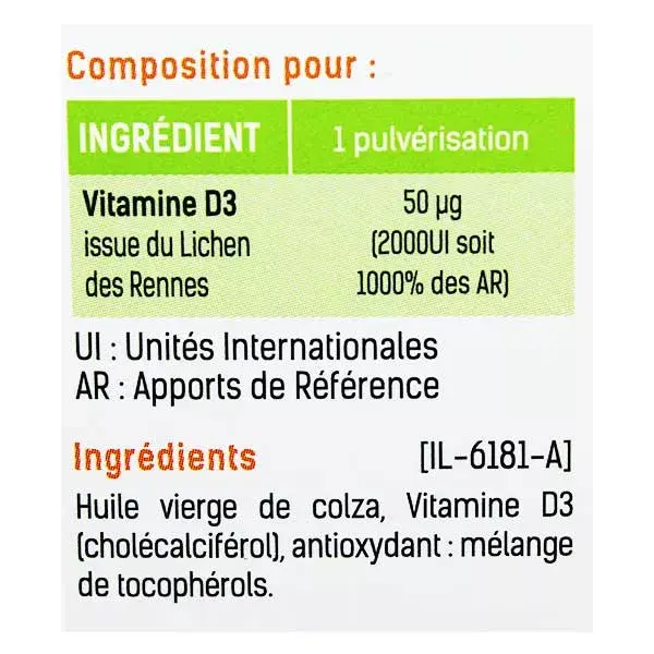 Santé Verte Vitamin D3 Plant Spray 2000IU 20ml